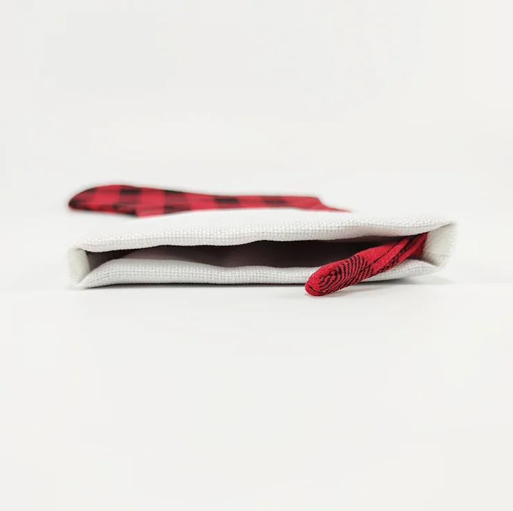 Buffalo plaid stocking drawstring Christmas