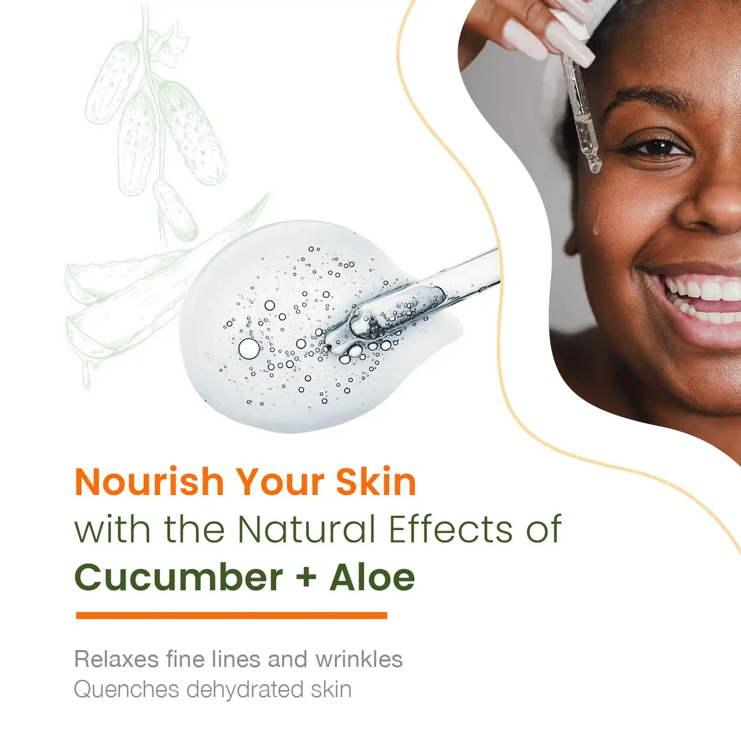 Private Label Korean Hydrates & Moisturizes Dry Skin Soothing Cucumber Aloe Vera Gel Face Serum