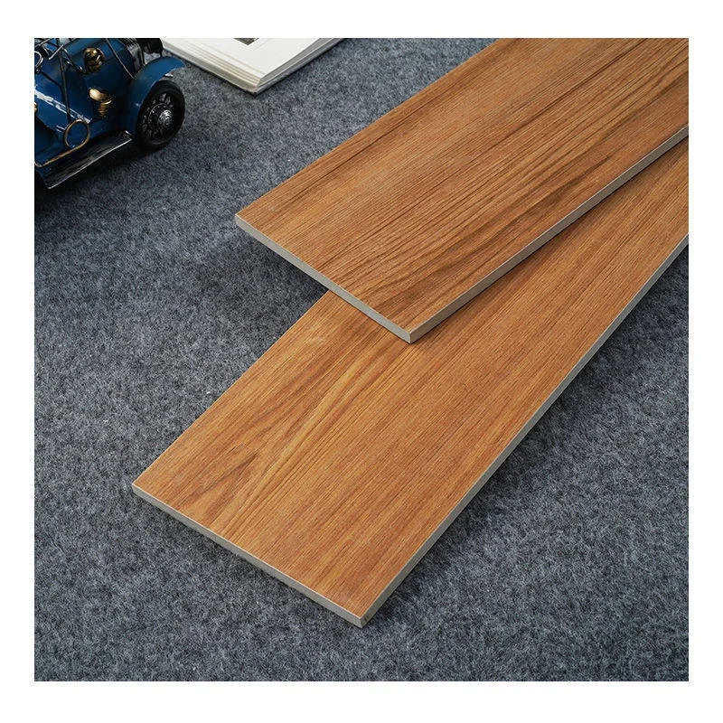 China Factory House Interior Polished Porcelain Wood Coloured Tiles For Wooden Type Floor