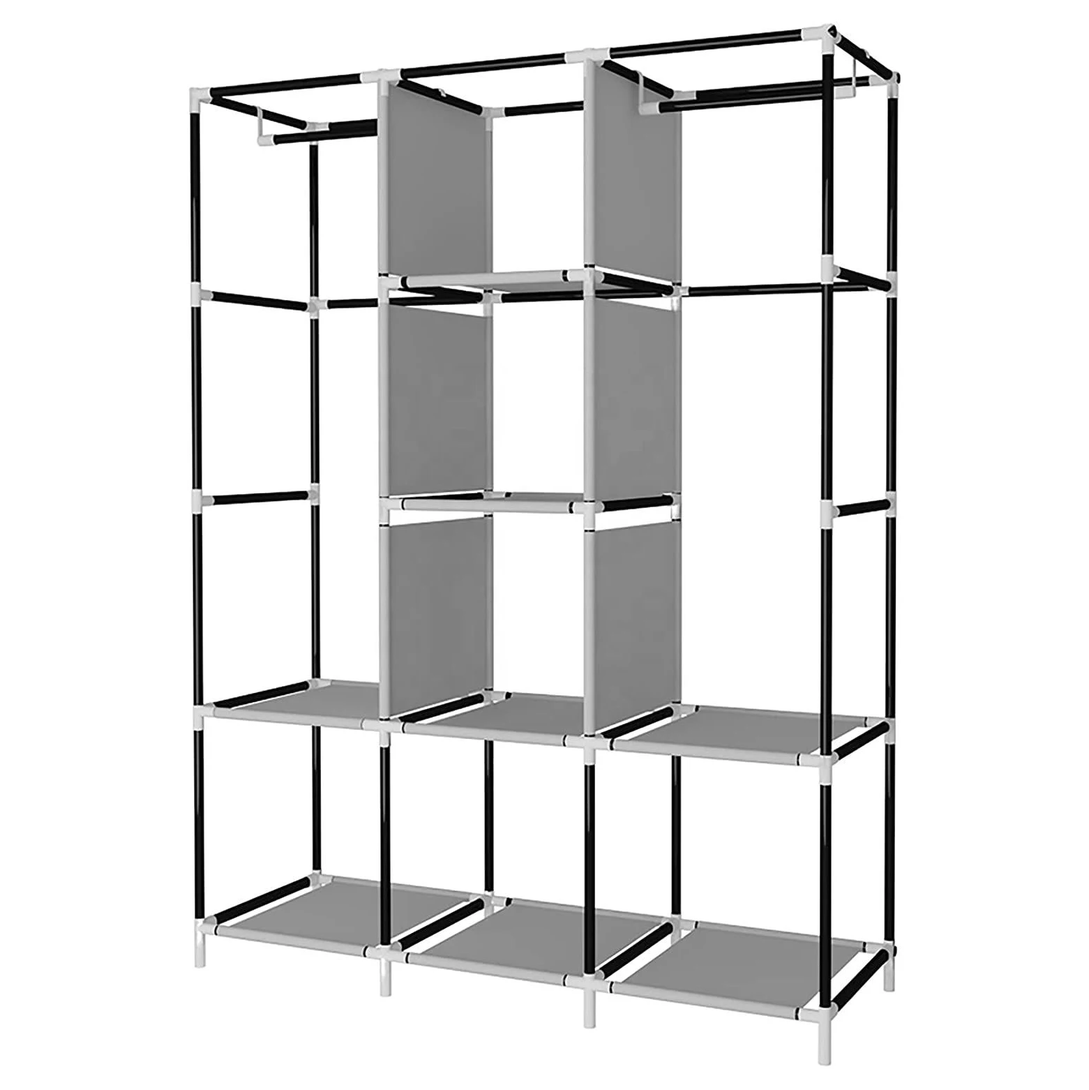 Portable Wardrobe Clothes Storage Organizer Wardrobe Clothes Storage Shelves With Foldable Non-Woven Cover