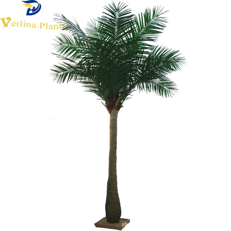 Fiberglass trunk high quality outdoor plastic artificial fake palm coconut tree