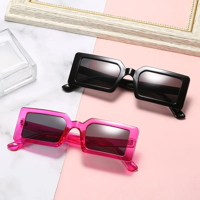 2021 Fashion classic rectangular frame design plastic sunglasses retro personality square glasses for women men