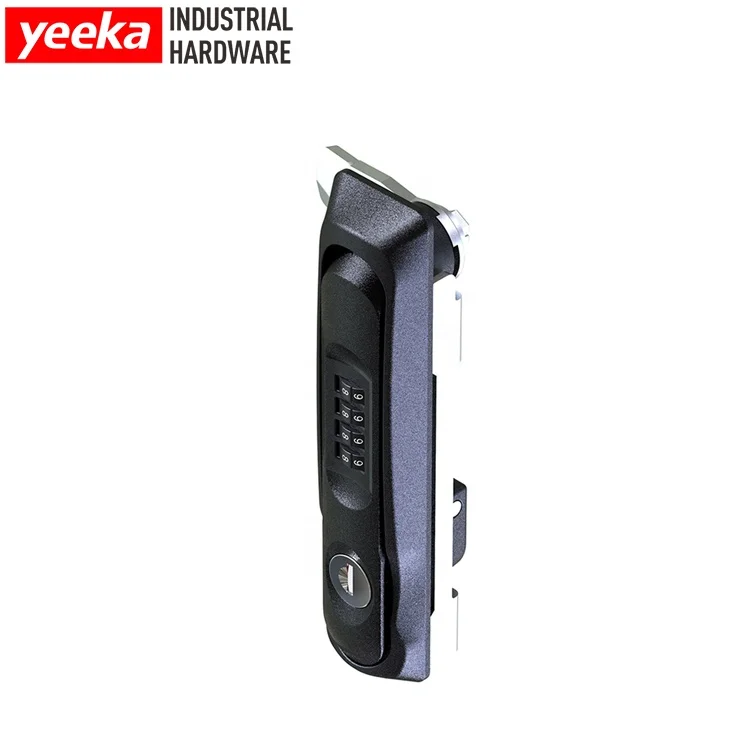 Black PA body zinc die handle push button cabinet electrical panel lock, electric door lock,4 digital combination lock,keyed 333