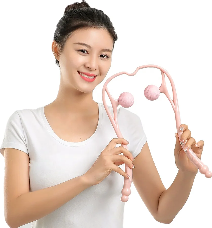 Roller Ball Massager Tool with 2 Balls for Pain deep Tissue Handheld Relaxed Legs  Neck and Shoulder Massager