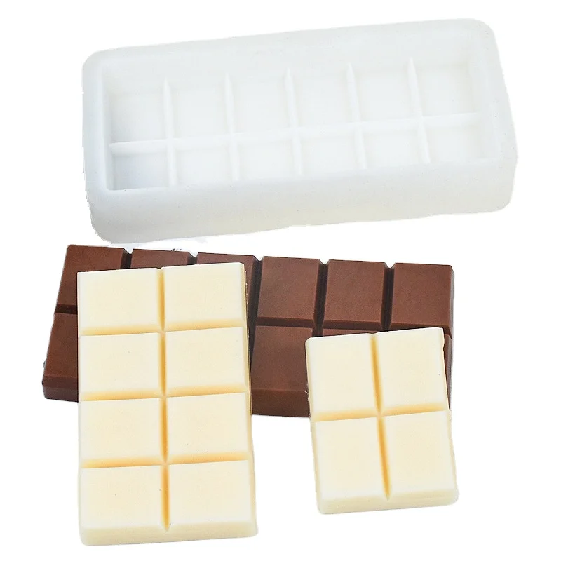 Custom Food Grade Rectangular Cake Cookie Mold Long Bar Chocolate Block Silicone Mold Candy Chocolate Bar Mold