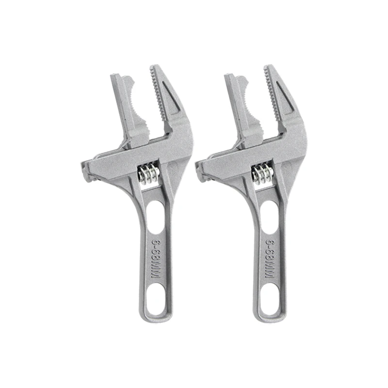 6-68mm Large Opening Chrome Adjustable Aluminum Alloy Wrench Multi-Purpose Installation Water Pipe Bathroom Industrial Use