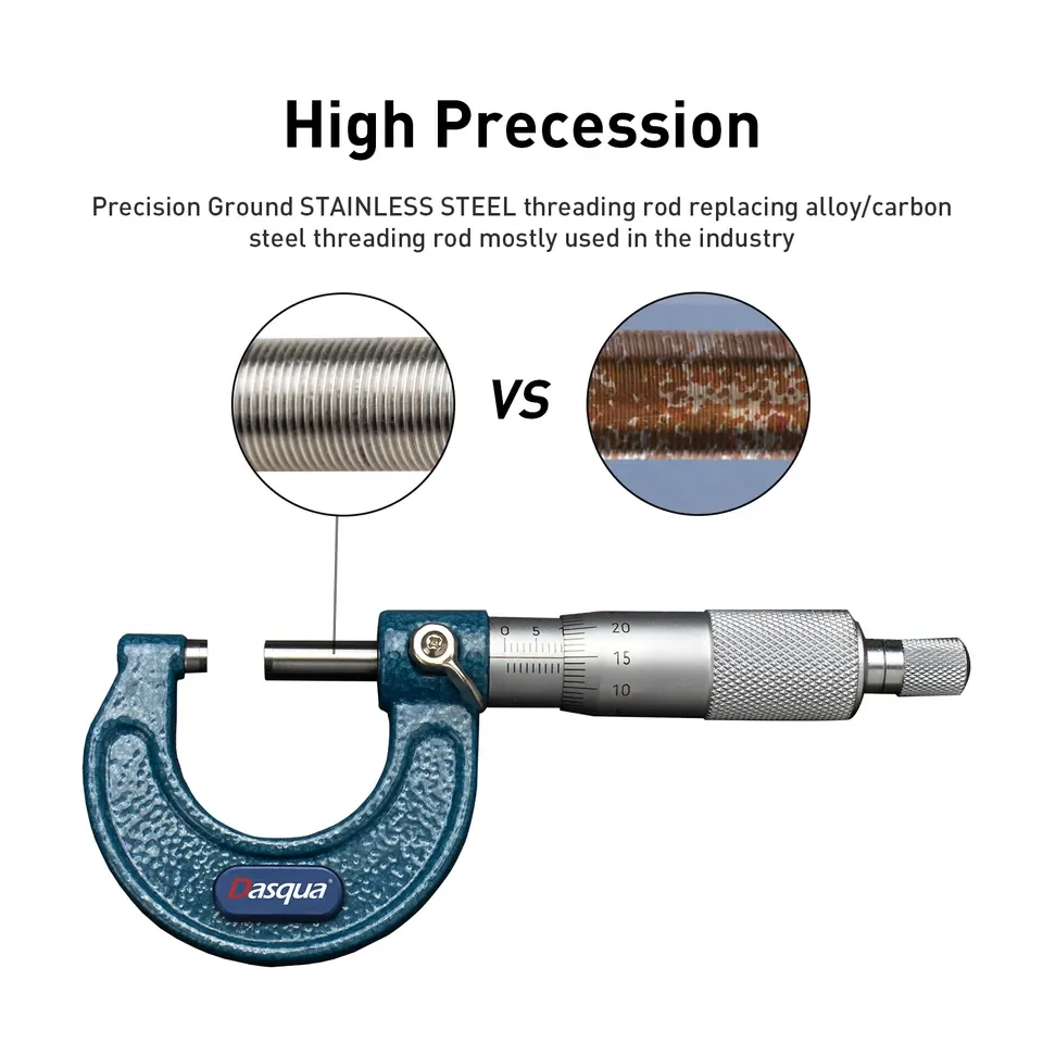 Dasqua Alta Precision Micrometer Exterior 0-25 mm Herramientas De Measurement