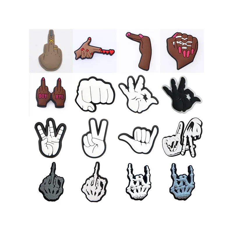 Middle Finger Shoe Charm For Clog nail Shoe Charm Peace Sign Shoe Charm For Clog Decoration