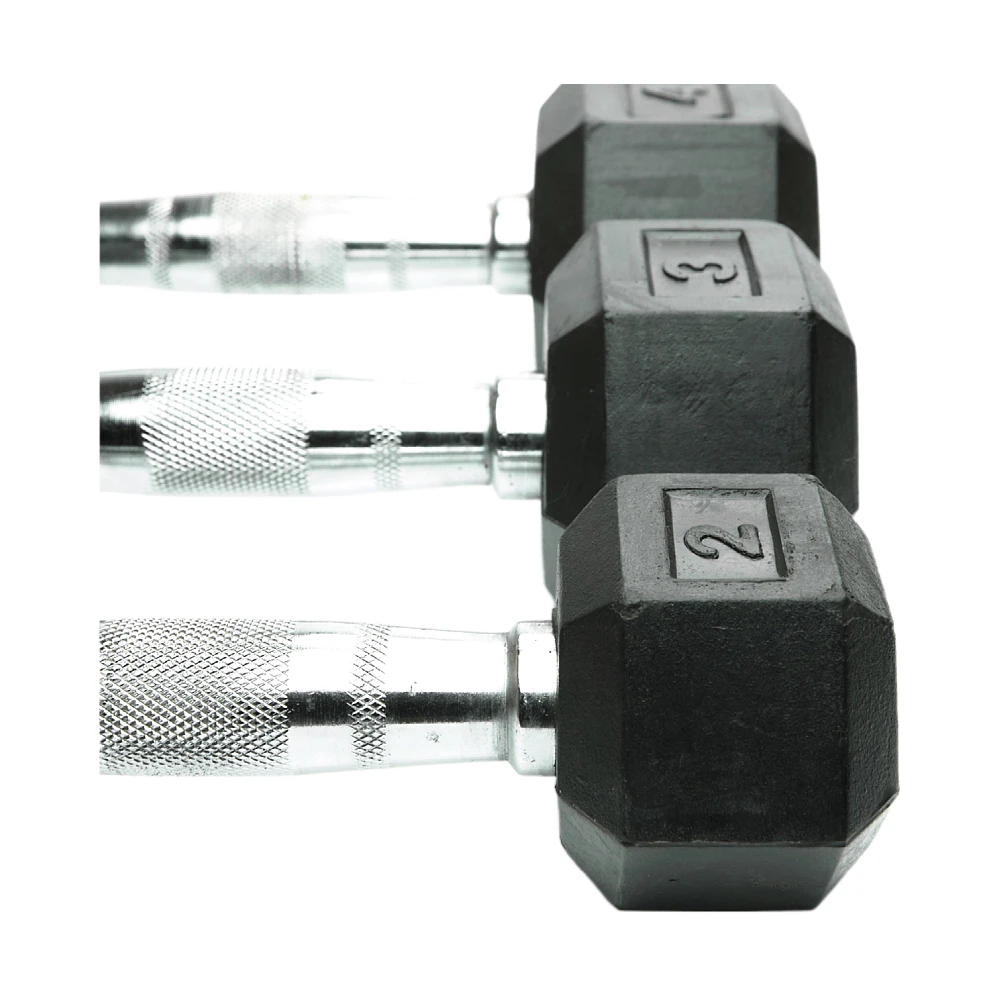 Gym Wholesale Logo hex dumbbel custom Fitness 5 Kg 10kg Equipment Cheap Rubber Hexagon Dumbbell