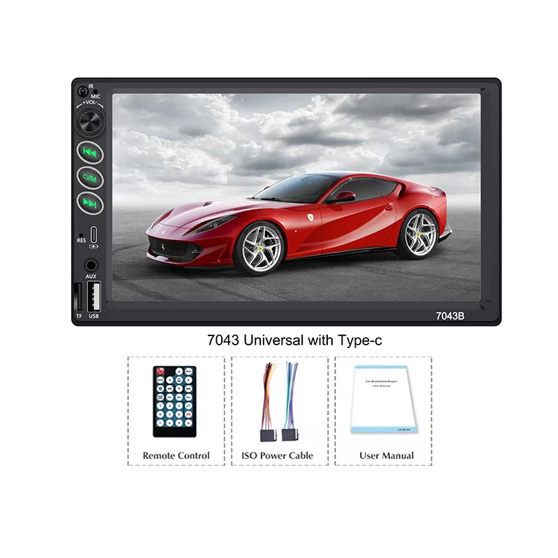 Car MP5 Play Touch Screen 7inch Support Mirror Link 7 Pulgadas Autoradio Estereo 7043B Digital Display Bluetooth Multimedia