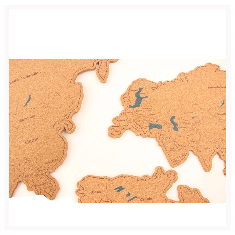 Split joint, patchwork Cork Map bulletin Board Self Adhesive Backing cork boark for wall bulletin, 5mm thick x 900mm x 410mm