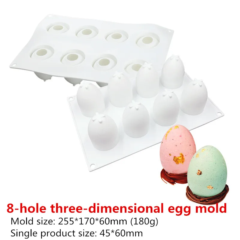 1174 Easter Egg Silicone Mold Cake Decoration DIY Dinosaur Egg Aromatherapy Candle Epoxy Plaster Abrasive Tool