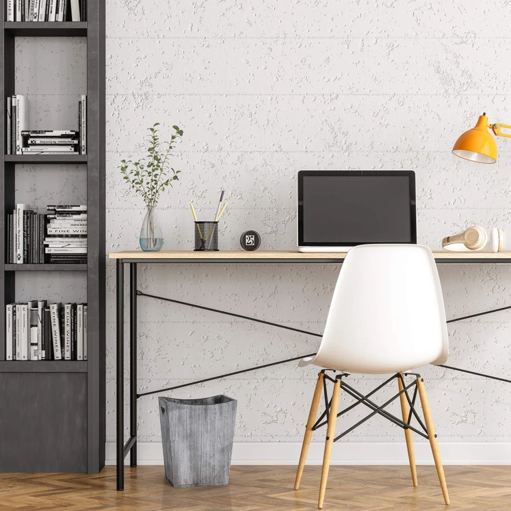 Rustic Wood Trash Can with Handle Modern Durable Waste Bin Recycling Bin for Bathroom Office Bedroom Living Room