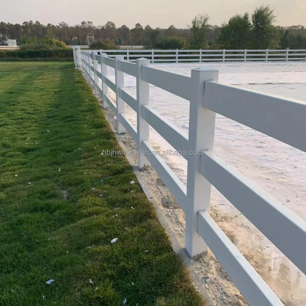 Cheap White Plastic Vinyl PVC Horse Fence UV Resistant 3 Rail Plastic Vinyl PVC Horse Fence