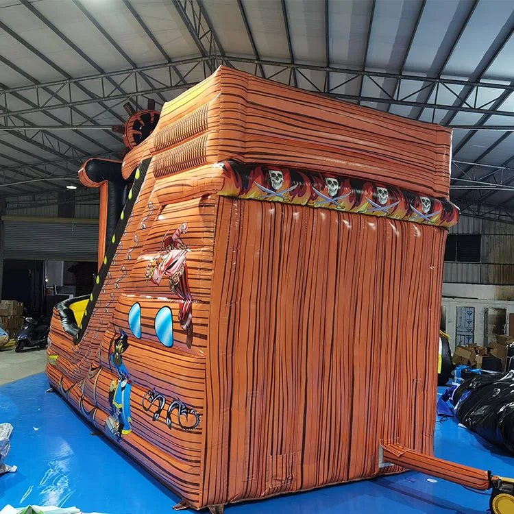 Popular giant trampoline and pirate ship bouncer inflatable titanic slide for sale