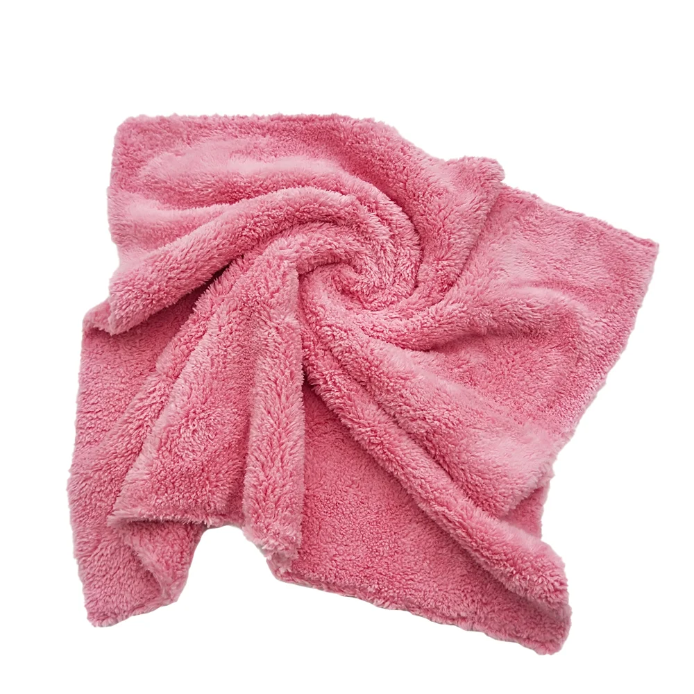 Auto Datailing Car Wax Polishing Towel Edgeless 350gsm Microfiber Coral Fleece Cleaning Cloth Towel
