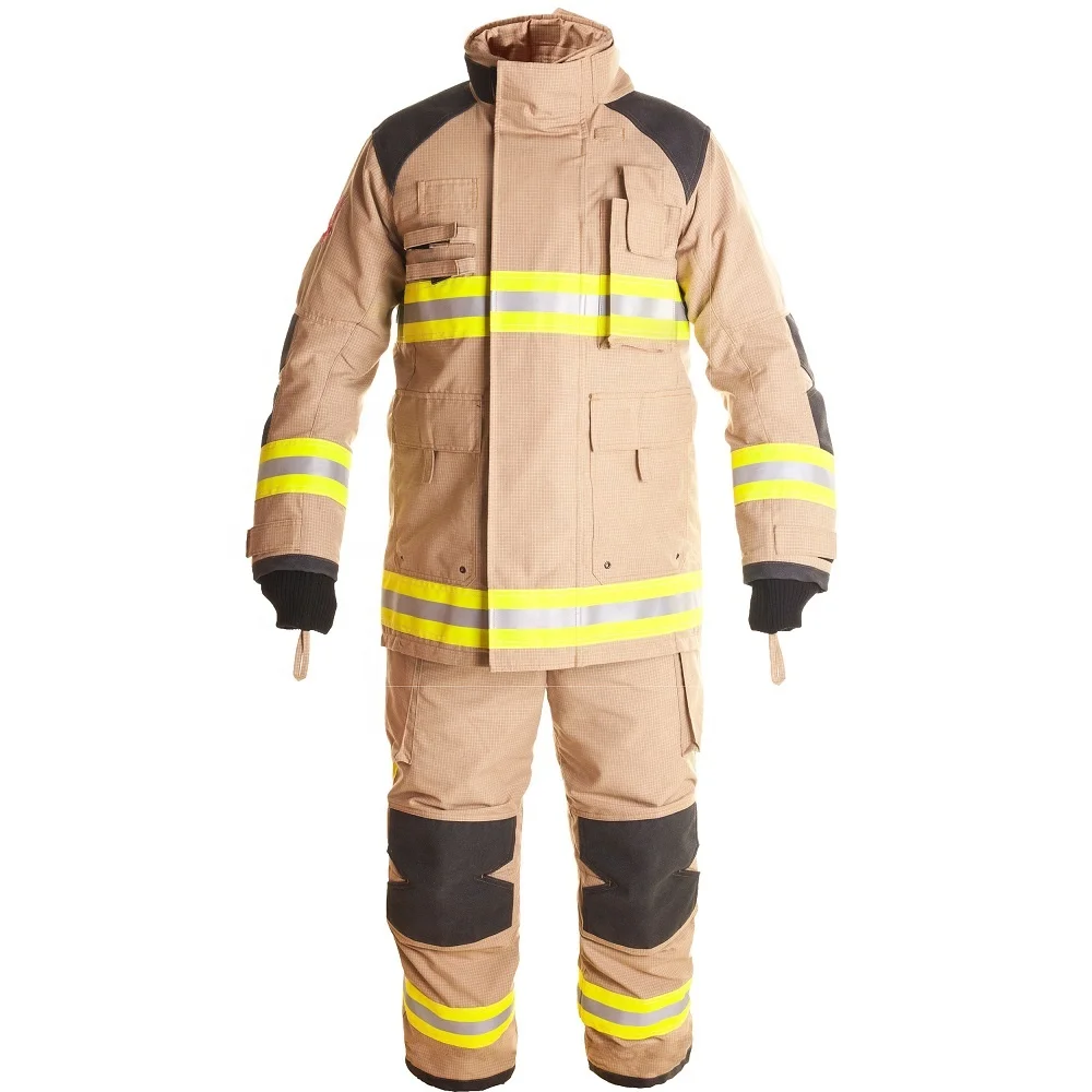 Heat insulation Security coat and bib pants uniform custom water repellent Firefighter flame retardant safety coverall suit
