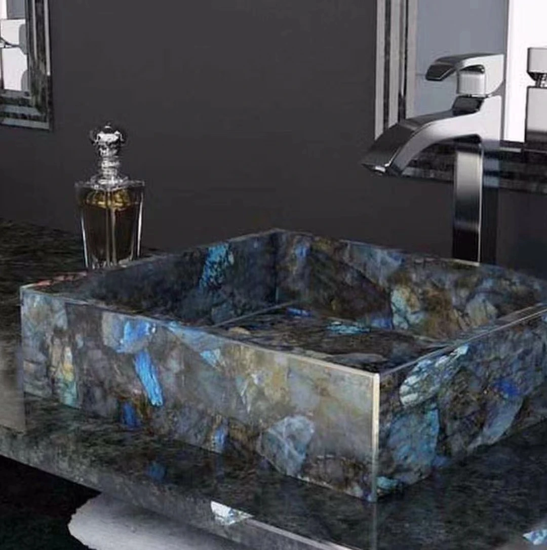 AST OEM/ODM Top Grade Exotic Luxury Blue Lemurian Stone Blue Labradorite Granite Slabs For Kitchen Countertop