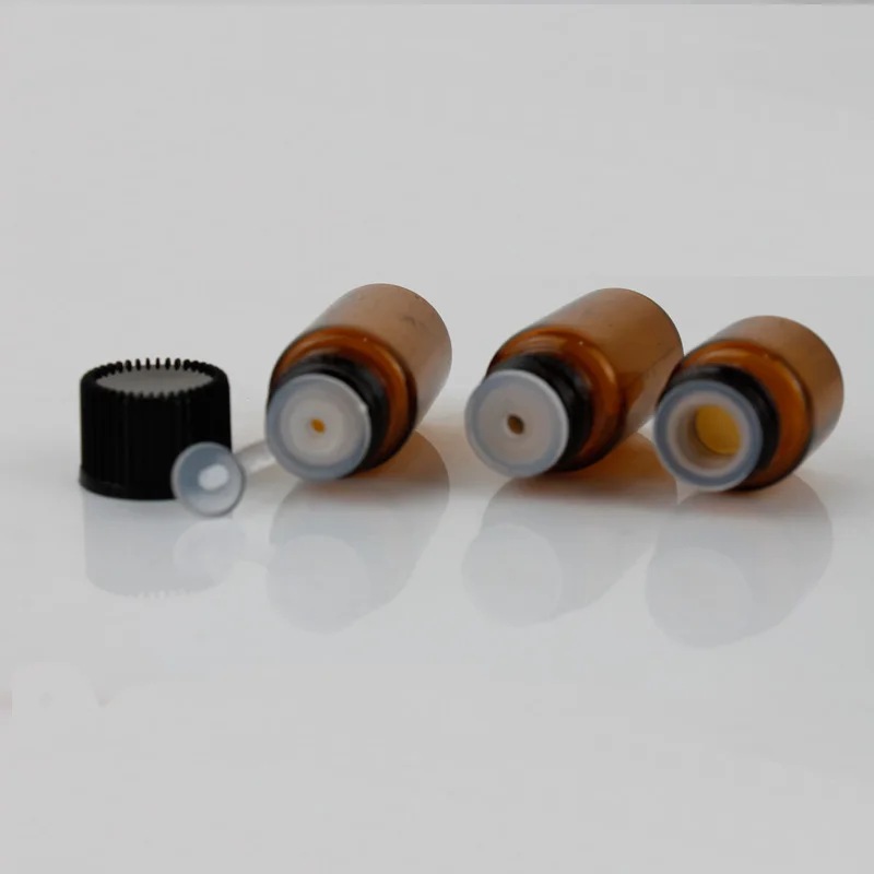 Essential Oil Sample Bottle 1ml 2ml 3ml 5ml Amber Clear Mini Glass Liquid Sample Vial Fragrance Perfume Tester Tube with plug