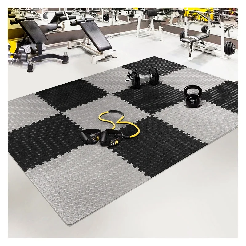 LINYIQUEEN EVA Foam Fitness Interlocking Floor Mats 60*60cm Anti-slip Easy To Clean For Professional Gym Training