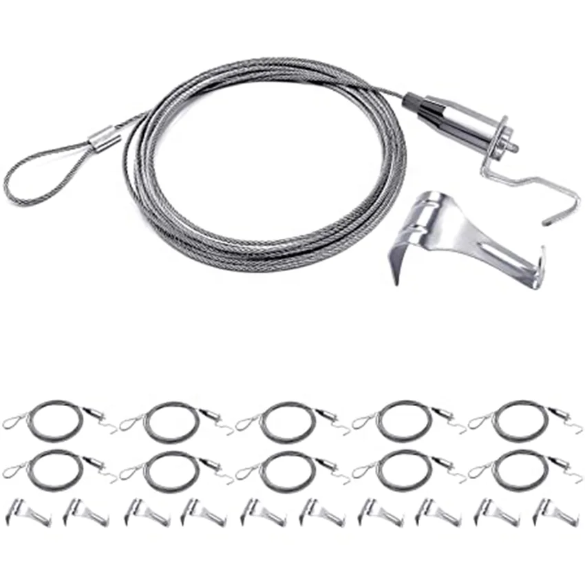 1.5mm Steel Wire Supsension Hanging Kit For Picture Frame And Gallery System Art Displays