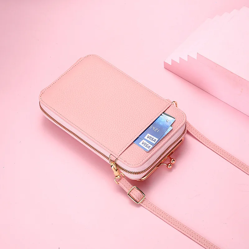 RU Fashion Long Shoulder Bag Multi Cardholder Layer Messenger Phone Pu Lock Zipper Women Wallet