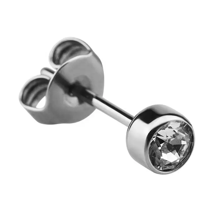 Hot Sell Navel Rings F136 Titanium Clasp Round Zircon Elegant Ear Tragus Cartilage Piercing Jewelry Dangle Belly Rings