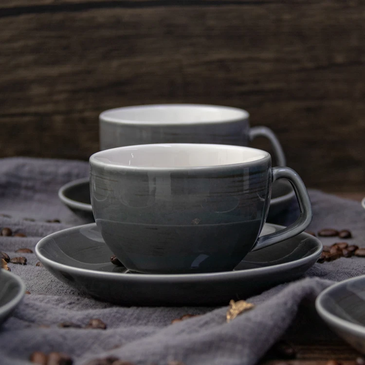 wholesale custom black unique novelty fine porcelain espresso cup and saucer
