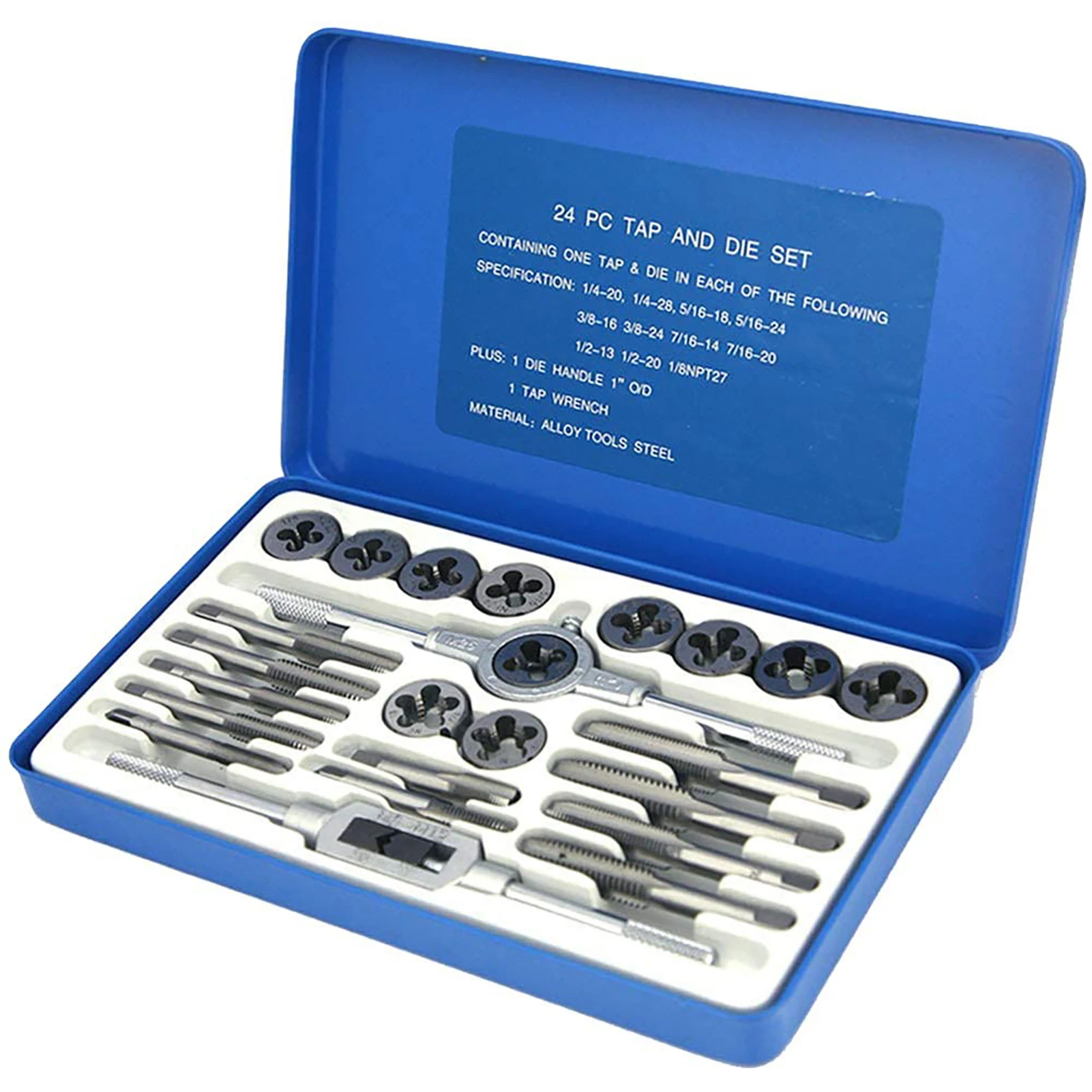 Hot Sale HSS Thread Cutting 24pcs Taps and Dies Sets