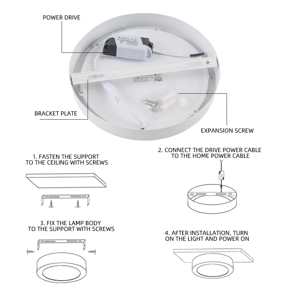 Household indoor living room energy saving panel lights ceiling panel surface mounted led light for home indoor led panel light