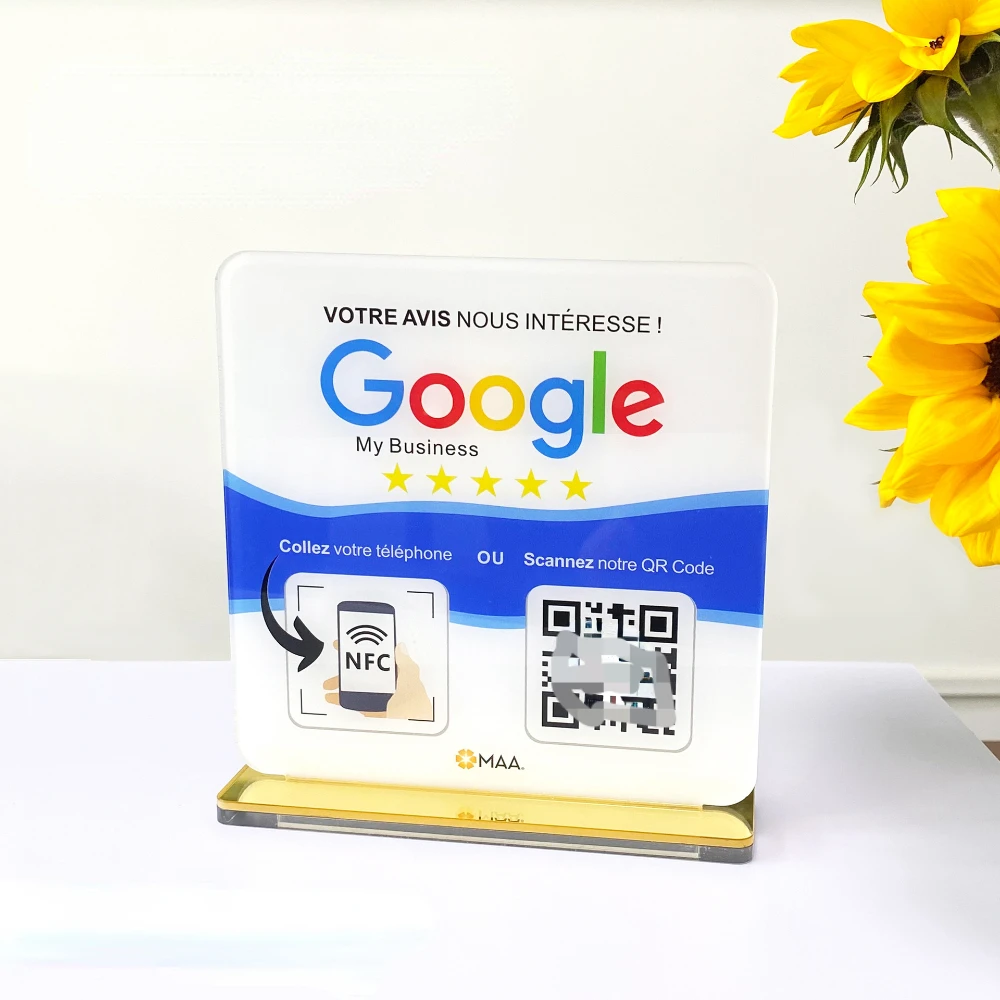 NFC чип Google обзор наклейки NTAG 213/215/216 акриловый Код NFC меню Бесконтактный знак социальные медиа Google обзорная табличка
