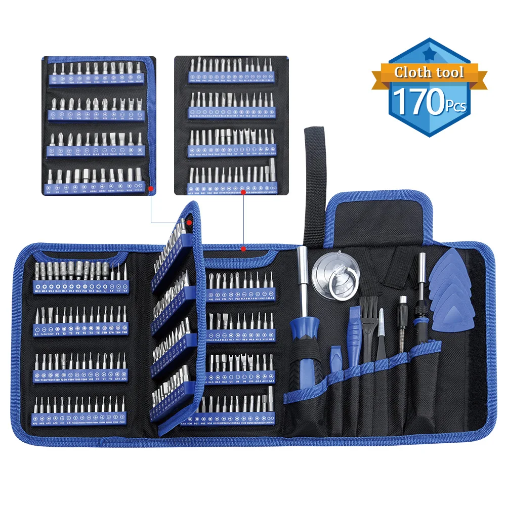 170Pcs Household Screwdriver  mobile phone and Computer Repair tool kit Screwdriver set