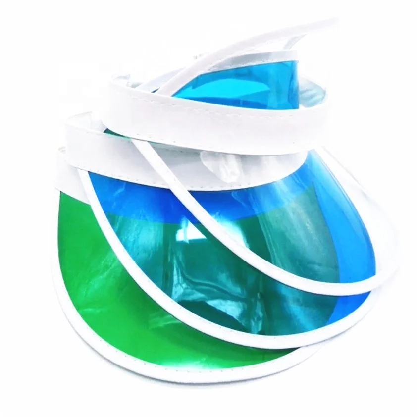 Zeamor Summer Transparent PVC Plastic UV Protection Hats Sun Visor Hat For Women