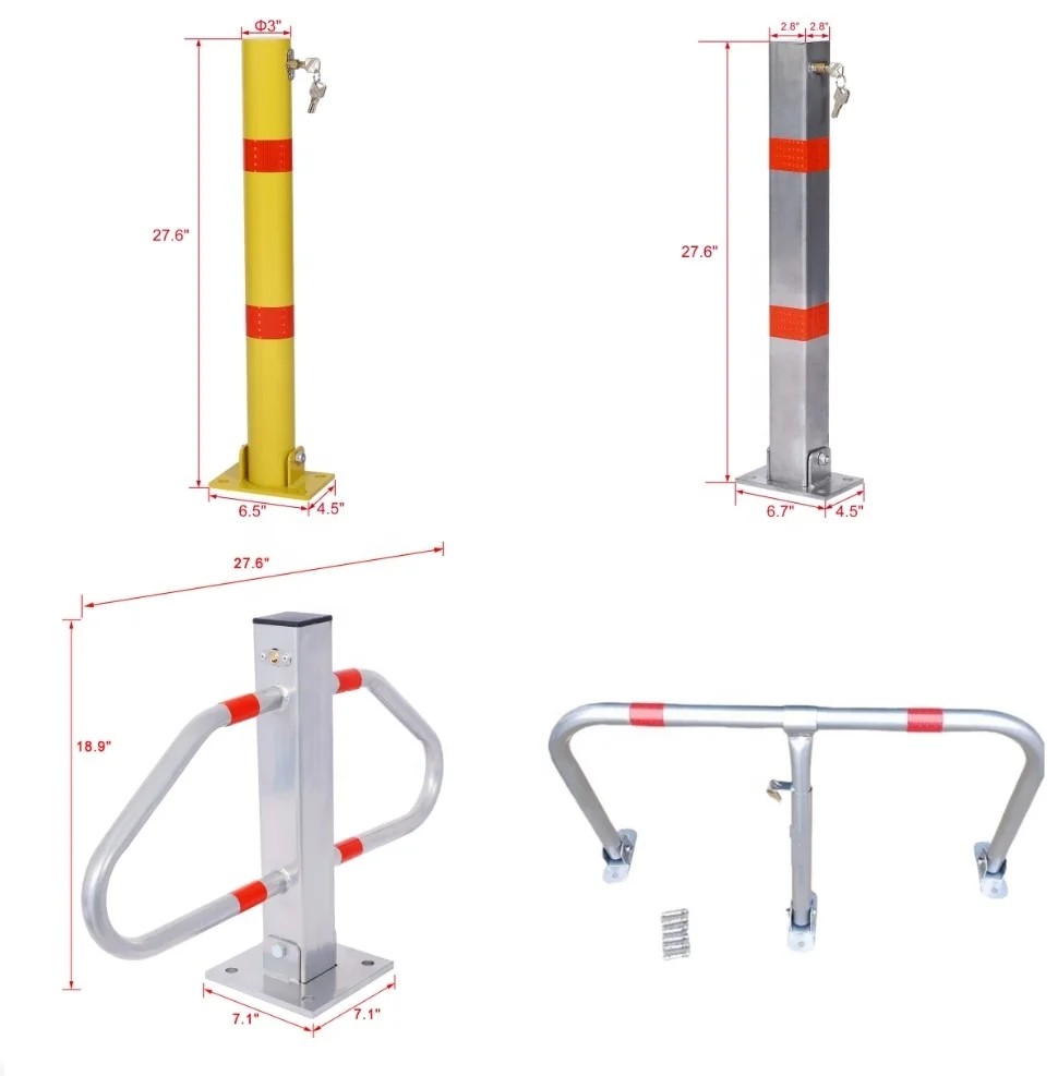 Parking Barrier Gate Auto Parking Chain Barrier with ring and lock Parking Lot Chain Barrierrs