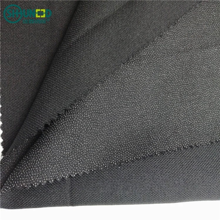 High Quality 100% Polyester 120gsm Woven Fusible Twill Interlining for Women and Men Suit