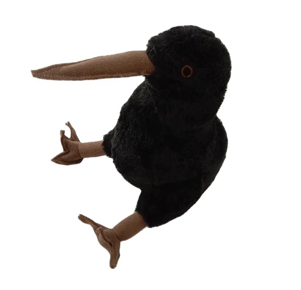 Cute New Zealand bird black soft plush kiwi bird sand stuffed animal decorative fabric bird door stopper for home