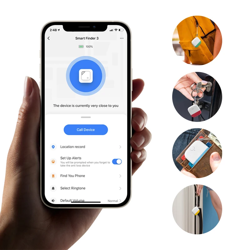 5 In 1 Advanced 90Db Wireless Smart Anti Lost Key Finder Whistle Keychain Cute Tuya Bluetooth Tracker Keys Finder And Item Locat