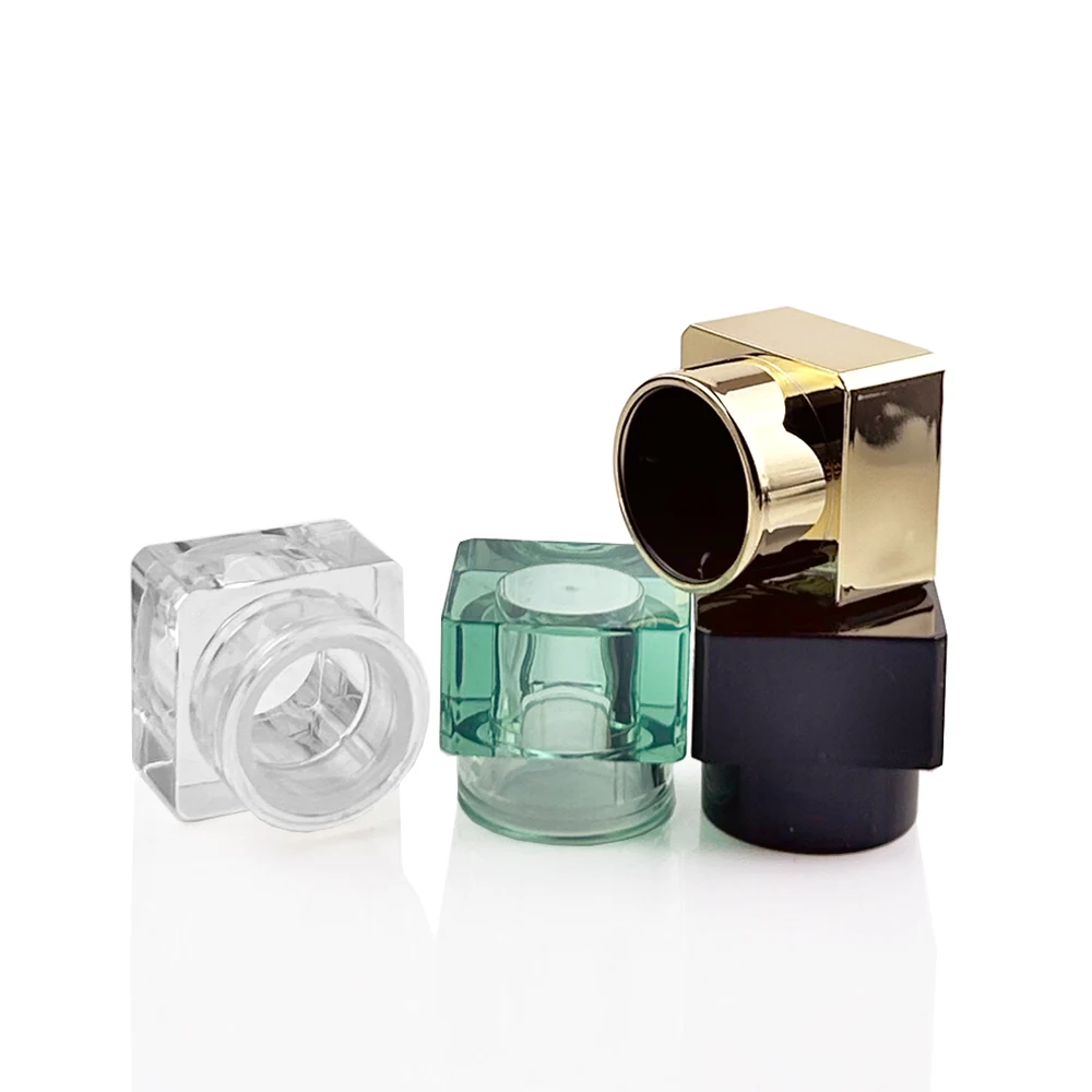 Special shape arabian style good price low MOQ plastic parfum cap gold silver crystal clear parfum surlyn cap 15mm