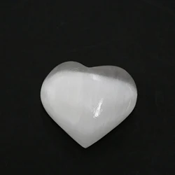 Wholesale  high quality healing crystals heart  plaster natural white selenite crystal Heart stone for crystal decor