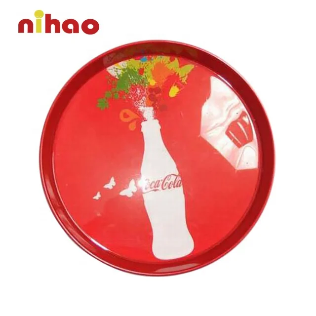 Anti-slip Cheap Round Metal Bar Serving Tray