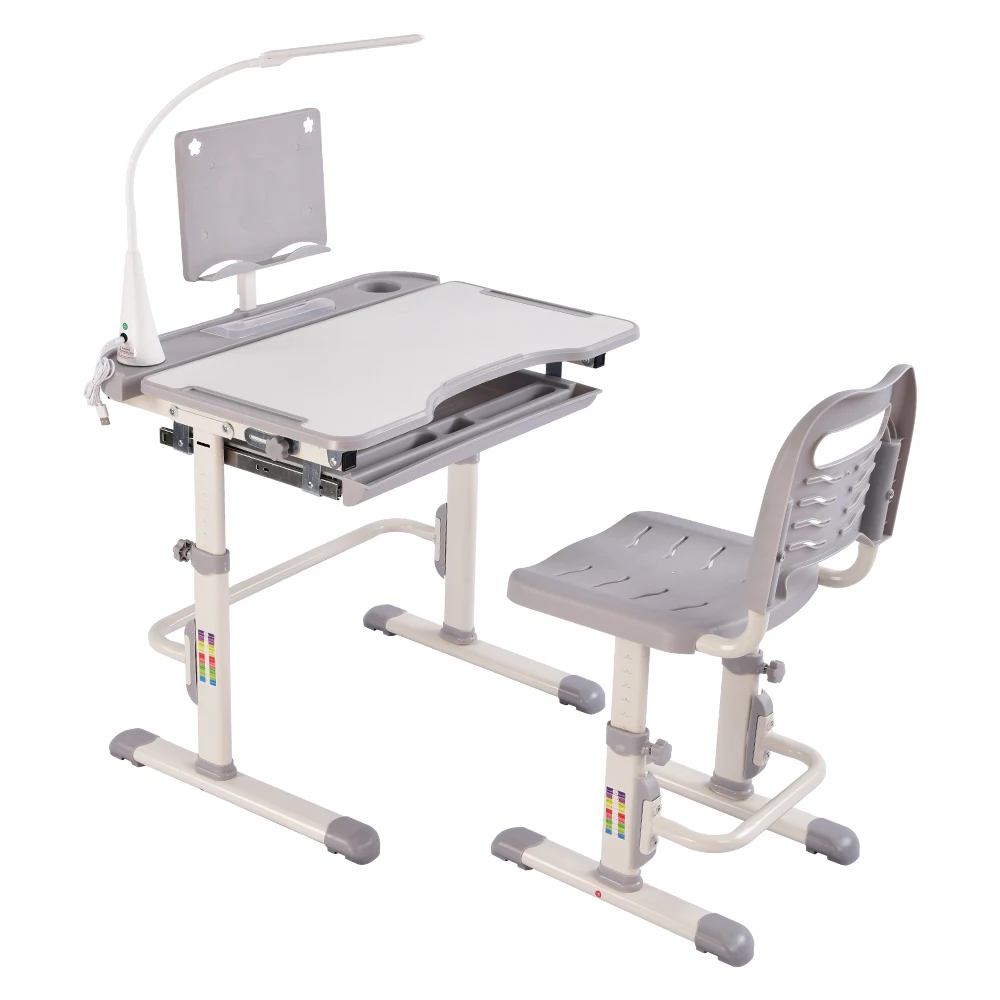Height adjustable ergonomic table kids study desk and