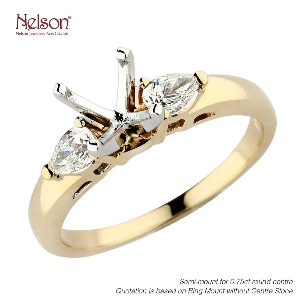 Award Winning Factory Wholesale price no MOQ Custom logo Art Deco Antique 18K White Gold 3-Stone Diamond Mounting Ring