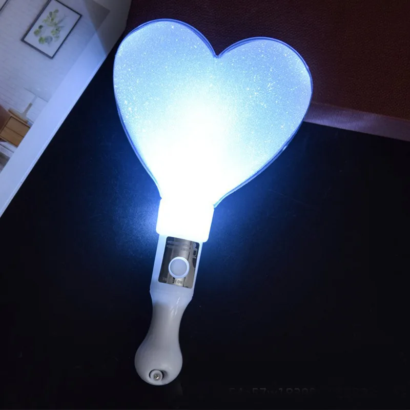 High Selling Heart Shape Party Decoration Colorful Led Shine Glow Flashing Light Stick For Concert Props