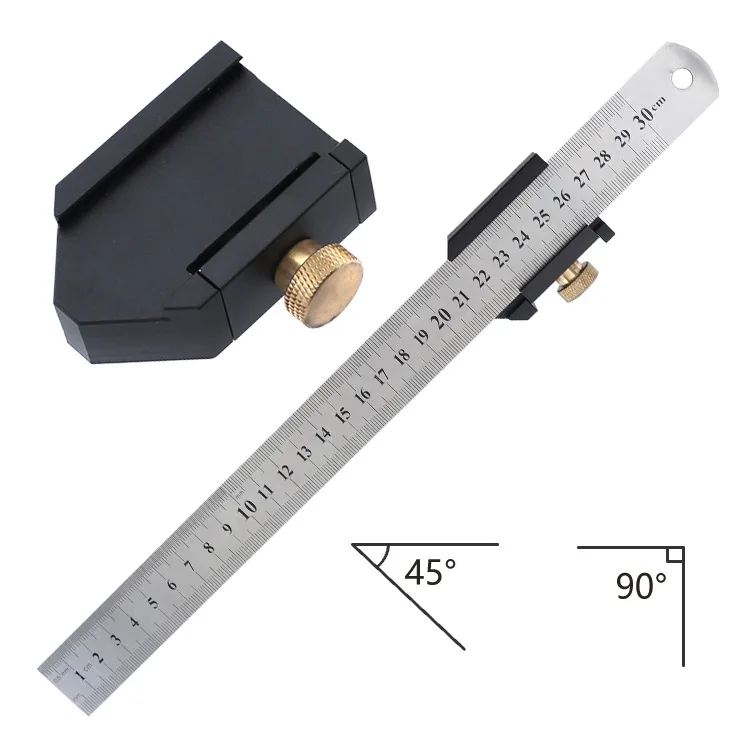 woodworking router with ruler miter gauge guide T track sliding stopper woodworking DIY tool