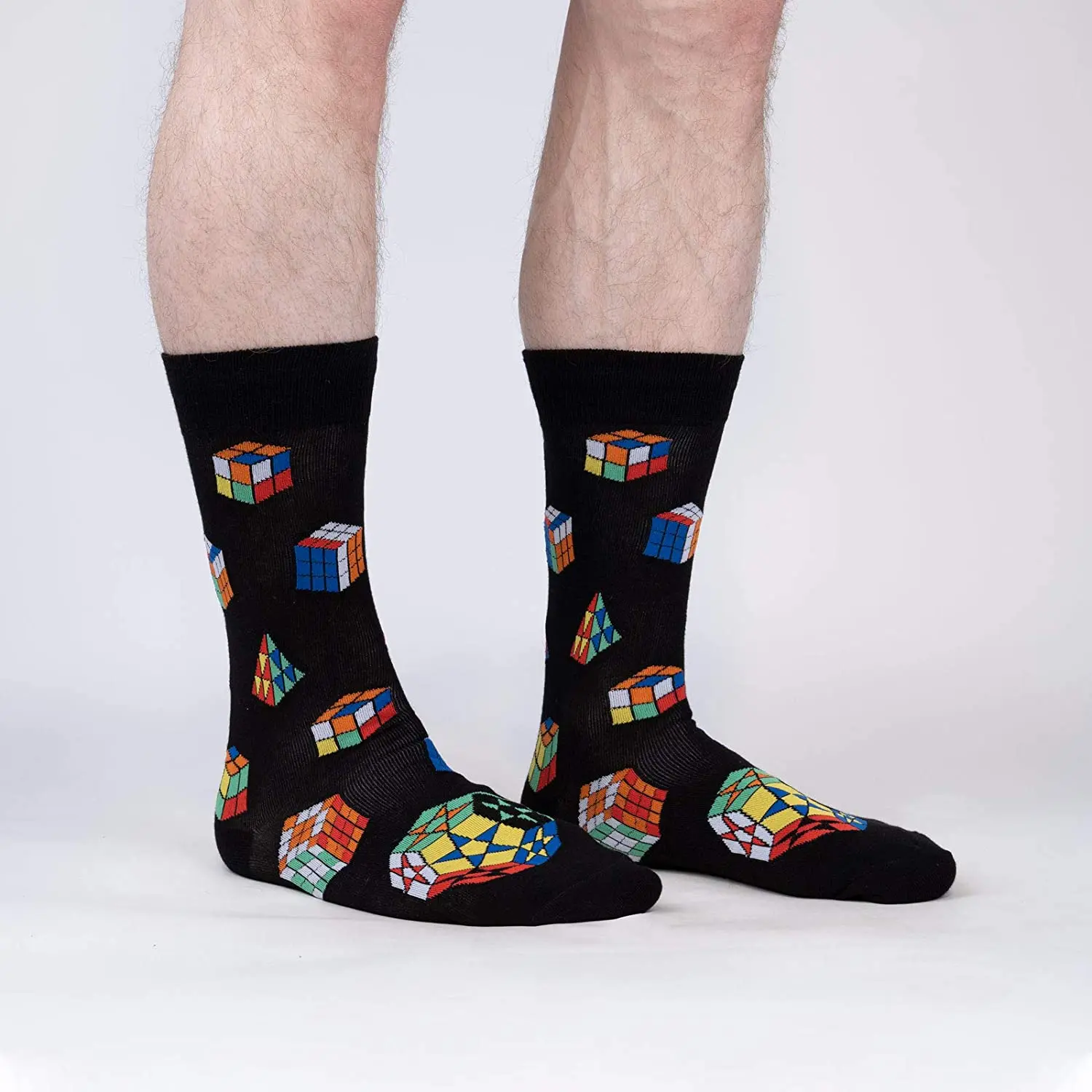 Cotton Novelty Rubik Cube Cartoon Animal Cute Jacquard Sock Funny Crew Socks