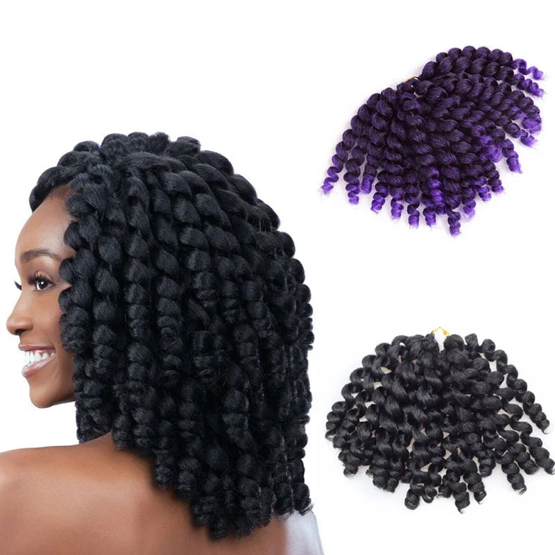 8inch Jumpy Wand Curl Crochet Braids 20 Roots Jamaican Bounce Synthetic Crochet Hair Extension For Black Women