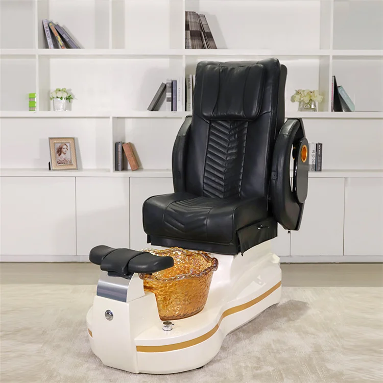 Kisen high quality 2024 pedicure chair for salon furniture barber use color optional adult massage foot wash LED manicure bed