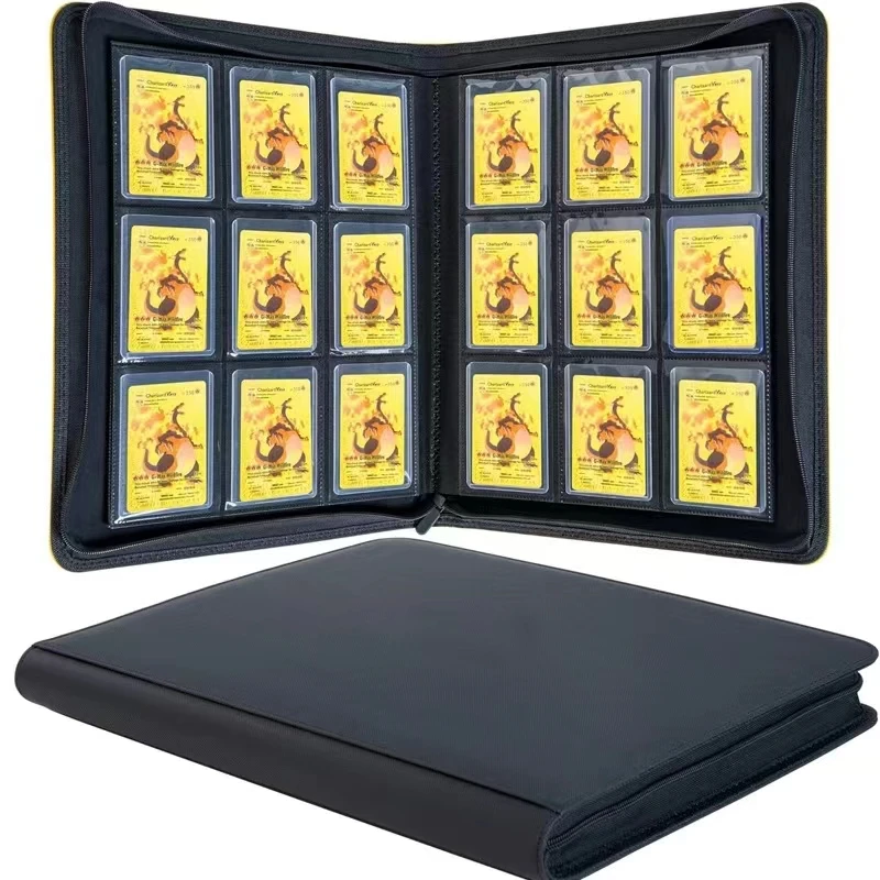 900 and 400 4 or 9 pockets PU leather charizard collector book pokemoned trading card game collection folder with zipper