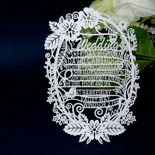 Romantic Personalised Papercut On Your Wedding Day Decor Card, Song Lyrics Laser Cut Wedding Card, Paper Cut Card for Weddings