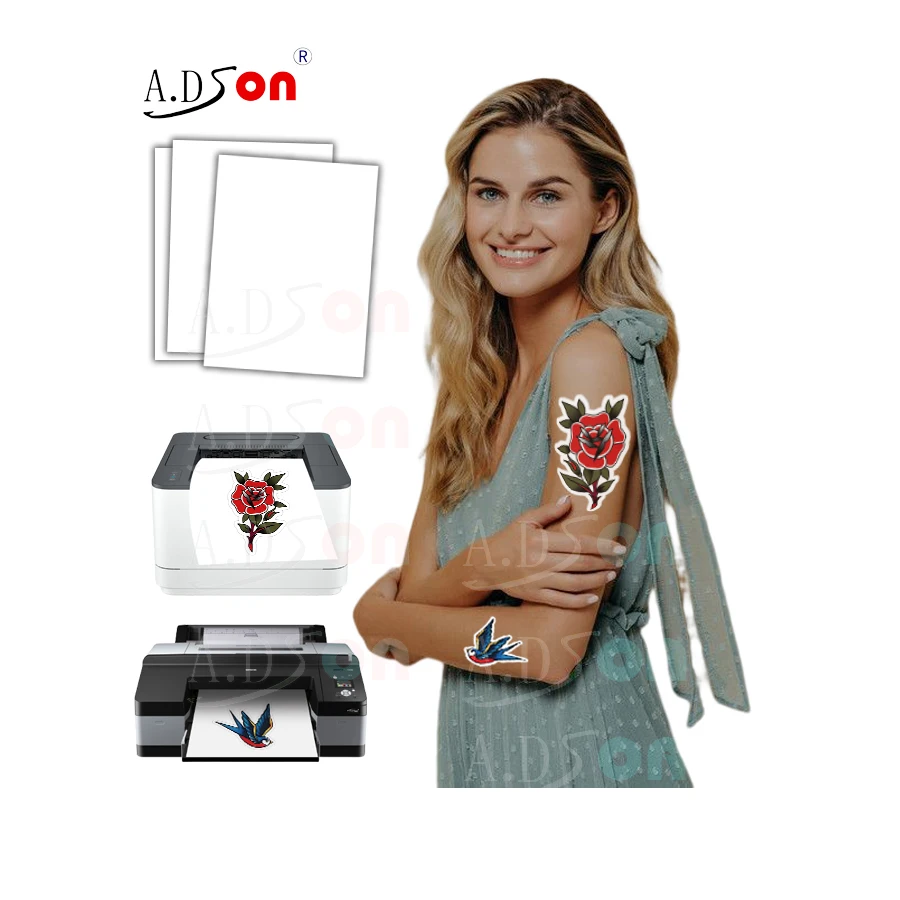 Create your own customized tattoo sticker color inkjet laser printer white Tattoo Paper temporary tattoo sheet